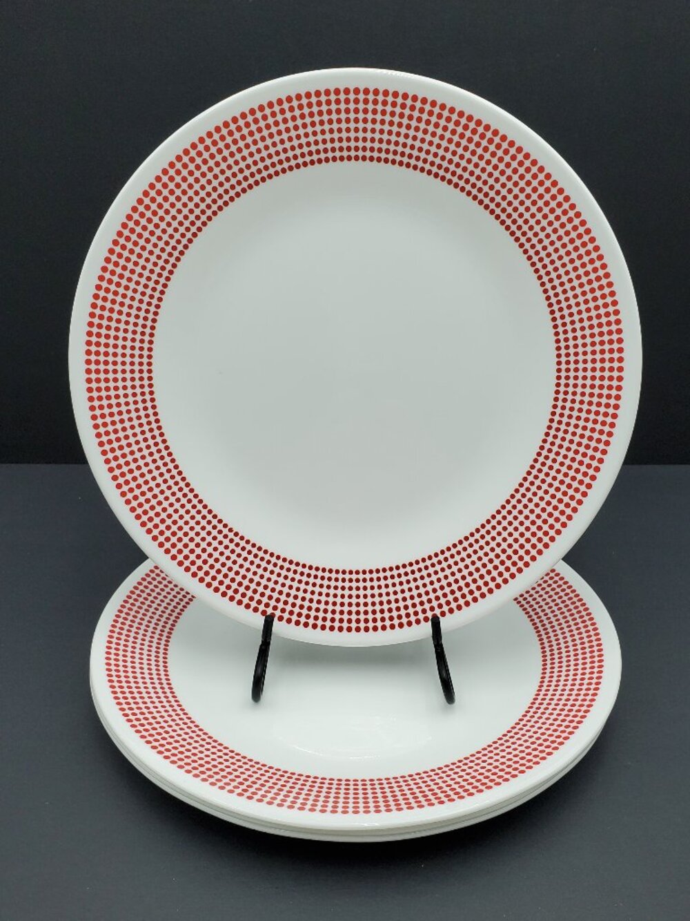 Corelle Bayside Dots Red Dinner Plates Corning Red Polka Dot Band Dinner Plates